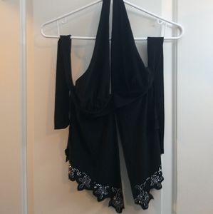 Free with Purchase Sirens blk halter w slit front